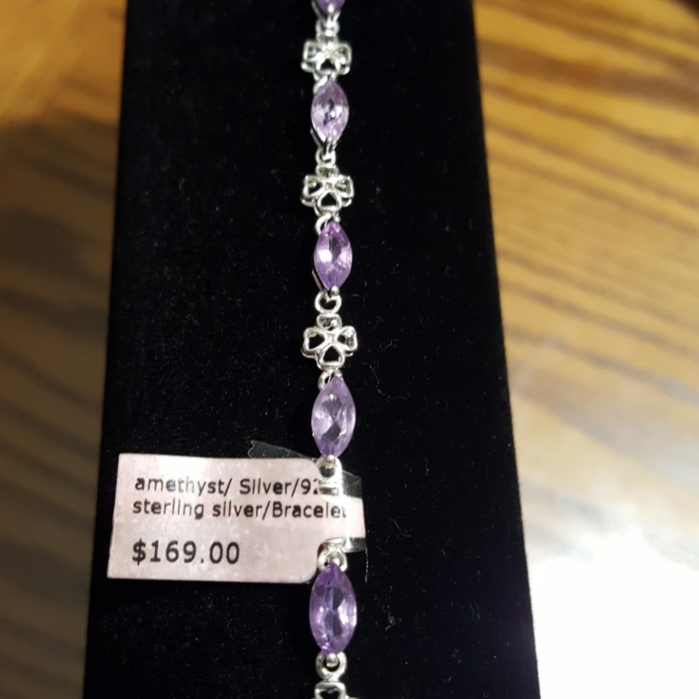 Amethyst and Sterling silver bracelet